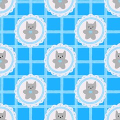 Kitten seamles pattern for children and nursery