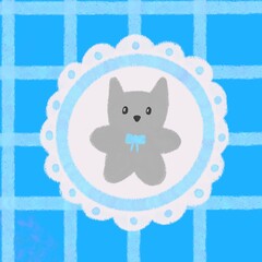 Kitten seamles pattern for children and nursery, cat pattern
