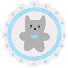 cat doily, toy cat card, for babies, for valentine day