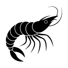  shrimp silhouette vector