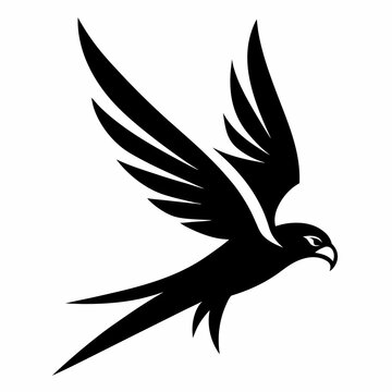 recommend clip art: Flying falcon silhouette vector