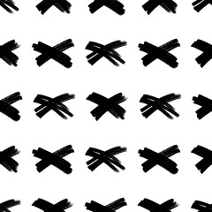 Seamless pattern with hand drawn cross symbols