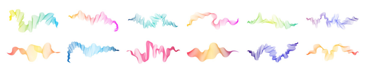 Set of abstract backdrops with multicolor waves