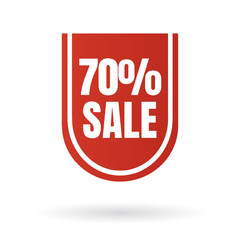 Label, Label sale, red sale sticker, 70% sale off	, Red sale banner