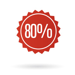 Label, Label sale, red sale sticker, 60% sale off	