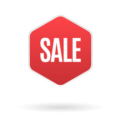 Label sale, red sale sticker	