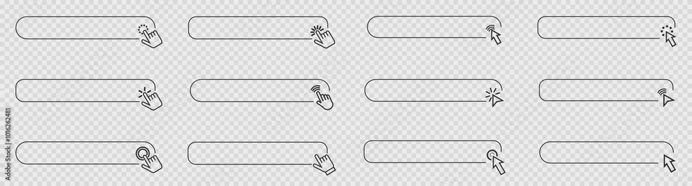 Aufkleber Blank button with click cursor collection
