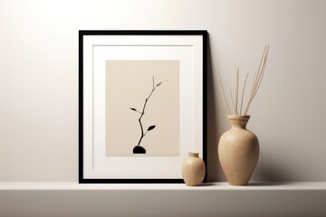 Frame plant representation calligraphy.