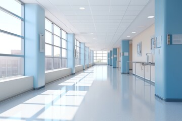 Obraz premium Hospital architecture corridor building.