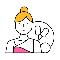 gymnastics female sport line icon vector. gymnastics female sport sign. isolated symbol illustration