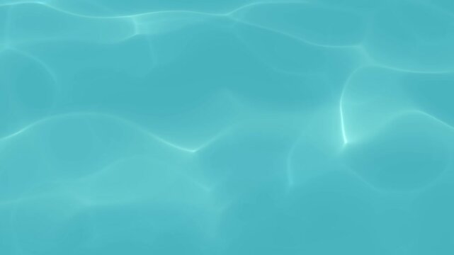 light Blue water with ripples on the surface. Defocus blurred transparent clear calm water surface texture with splashes and bubbles. Water waves with shining pattern texture background.
