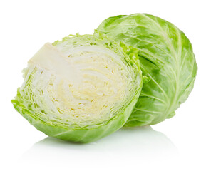 Fresh ripe cabbage vegetable isolated on white background