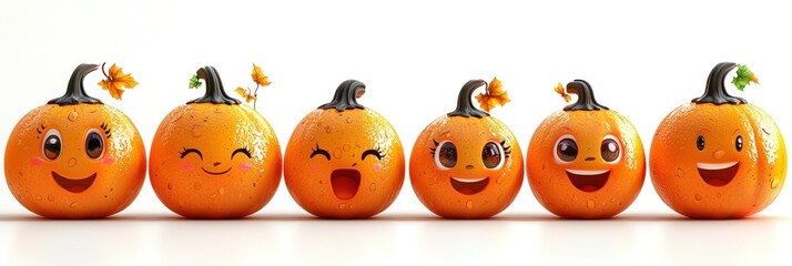 Fototapeta premium Jack-o-lantern pumpkins with flying bats for Halloween decoration Generative AI