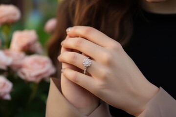 Diamond hand ring jewelry.