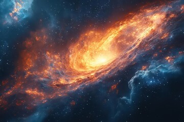 Fototapeta premium cosmic energy visualization swirling nebula of consciousness vibrant colors blending in space representation of universal life force spiritual awakening concept