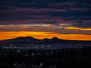 sunset in the mountains