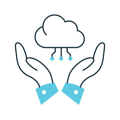 Cloud-Based AI Automation Systems Vector Icon Design, cloud services, automated computing, cloud technology