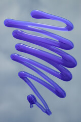 blond preserve purple shampoo on a mirror background with sky and clouds, 