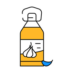 oil garlic line icon vector. oil garlic sign. isolated symbol illustration