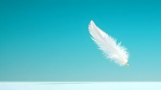 A single delicate feather drifting gracefully on the wind representing the weightlessness and ephemeral nature of human connection the bittersweet farewell