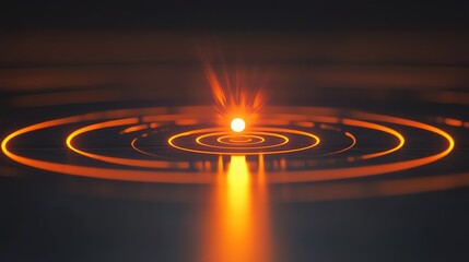 An abstract image of glowing orange circles and lines.