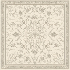 Obraz premium Hand-drawn 2D Doodle Tile and Carpet Patterns with White Borders – Geometric, Floral, and Abstract Designs