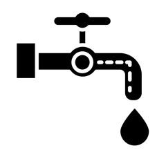 Water tap glyph icon