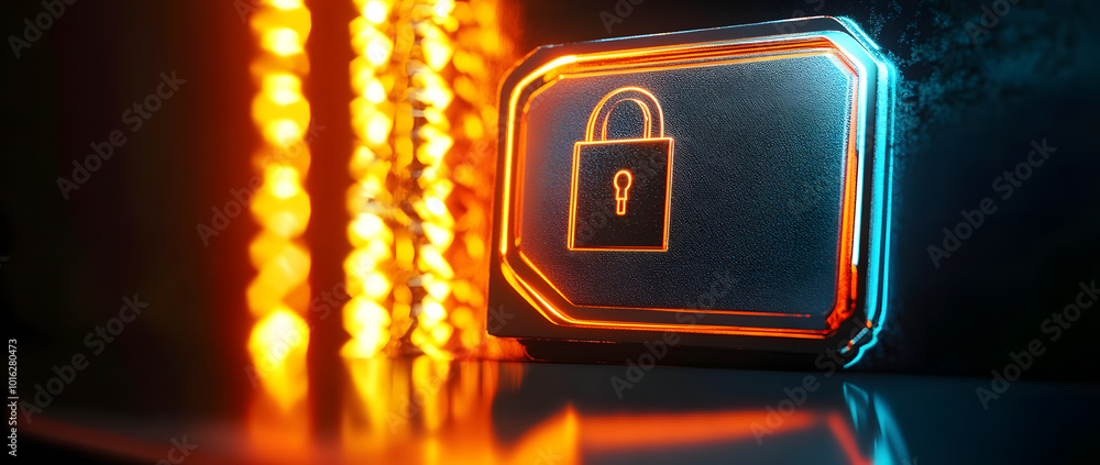Poster symbolizing privacy and security in online financial transactions, the image represents the concept 