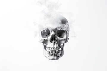 Smoke human human skull monochrome.