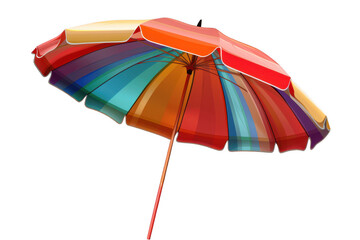 Obraz premium Open beach umbrella on transparent background