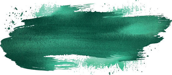 Green paint artistic dry brush stroke. Watercolor acrylic hand painted backdrop for print, web design and banners. Realistic vector background texture © Iryna