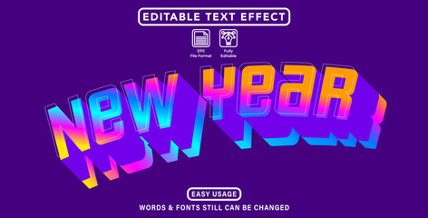 Happy new year 2025 text effect style