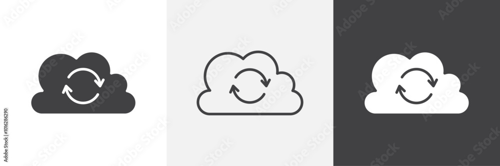 Poster cloud sync icon. for web ui designs
