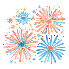 Vibrant Fireworks Display with Colorful Splashes Creating a Festive Atmosphere for Celebrations