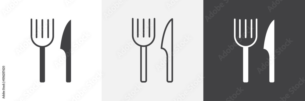 Poster fork and knife icon. for web ui designs