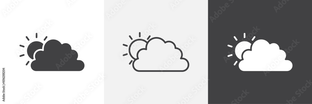 Poster Partially cloudy icon. for web ui designs