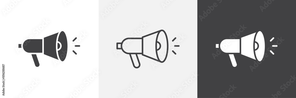 Poster megaphone icon. for web ui designs