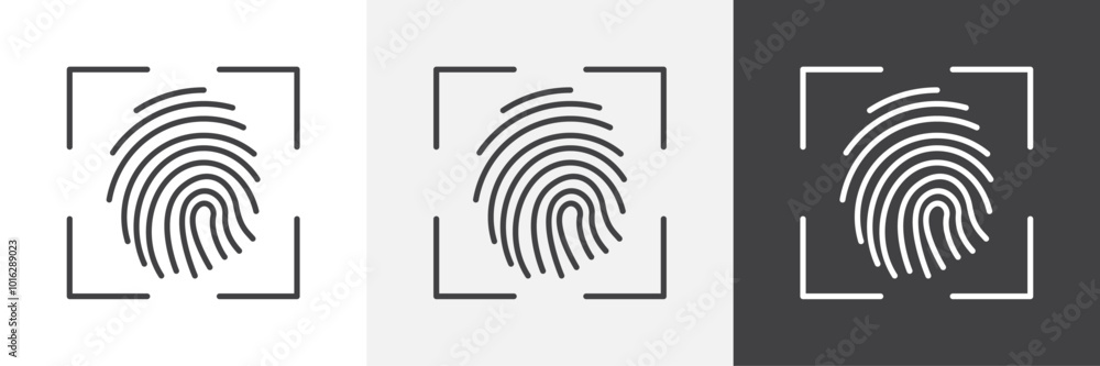 Poster fingerprint icon. for web ui designs