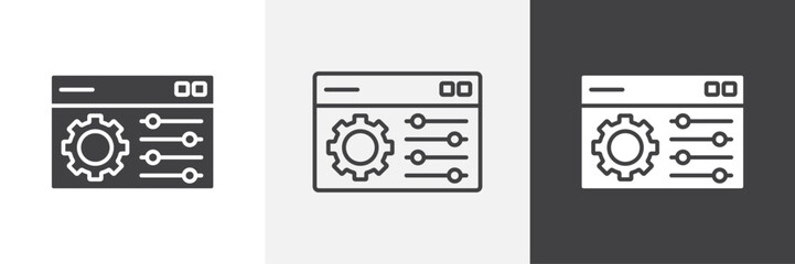 Control panel icon. for web ui designs