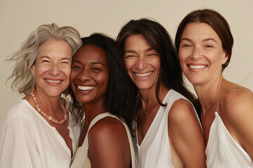 Fototapeta premium Studio portrait of senior women friends posing for camera