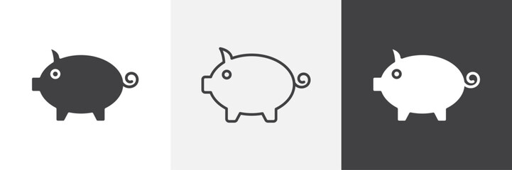 Piggy bank icon. for web ui designs