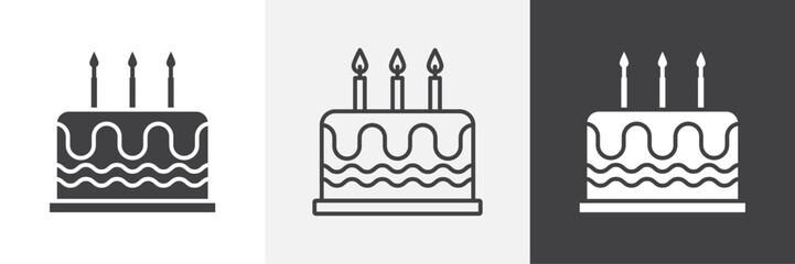 Birthday cake icon. for web ui designs