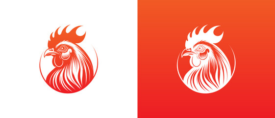 Logo Vector Rooster Head Illustration