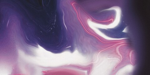 Abstract fluid art with vibrant purple, pink, and white swirling patterns, dynamic marble texture, modern creative 4K wallpaper/banner/background for digital design and artistic projects