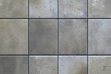 Processed collage of grey marble floor tiles surface texture. Background for banner, backdrop