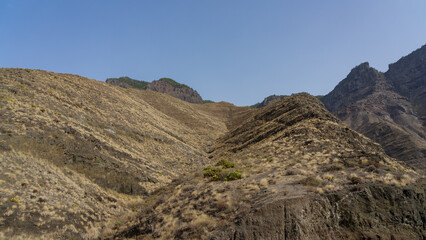 Typical mountain landscape of the central part of Gran Canaria. Canary Islands, Spain.