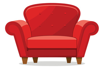 Furniture armchair red  isolated on a white background.