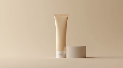 Cream Tube Mockup on a Light Background