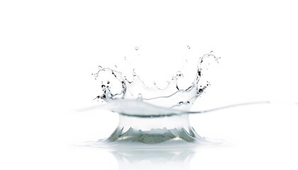 Crystal Clear Water Splash on White Background