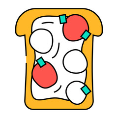 sandwich radish line icon vector. sandwich radish sign. isolated symbol illustration